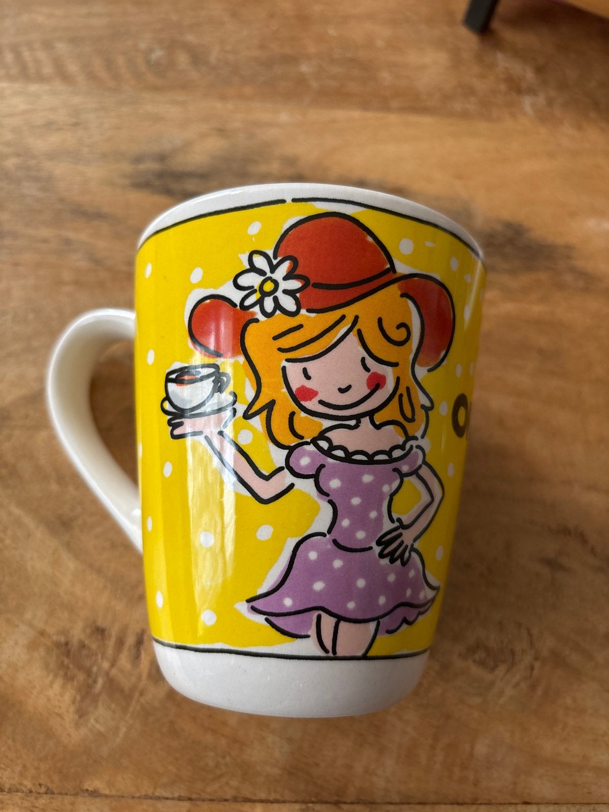 Blond Amsterdam mok "A Cup of Sunshine" met meisje, Huis en Inrichting, Ophalen, Meerkleurig, Zo goed als nieuw, Modern