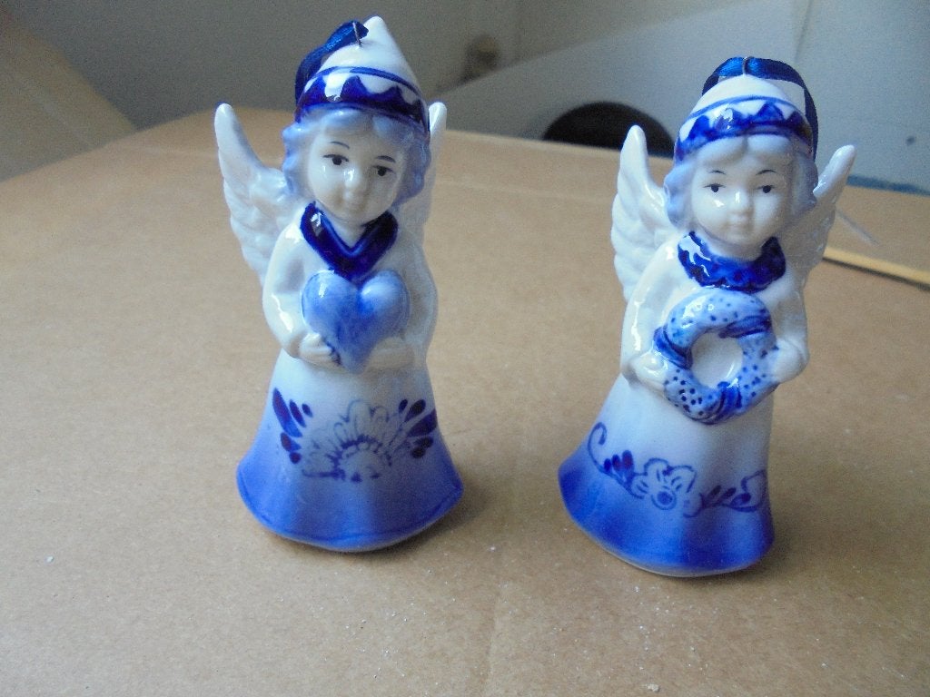 Delfts blauwe engeltjes kerst (cv2-6), Ophalen of Verzenden