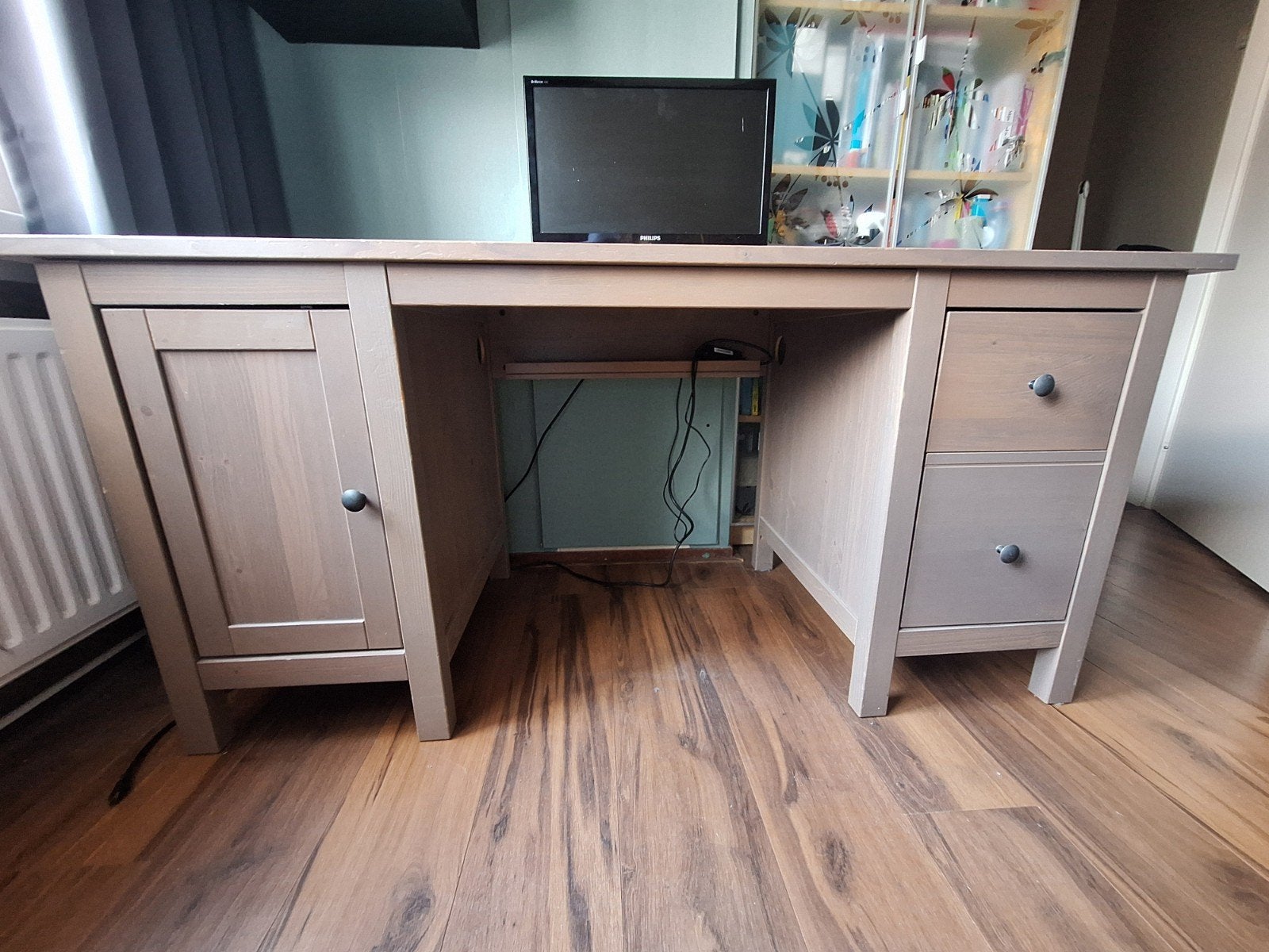 IKEA HEMNES bureau, Ophalen, Met lades, Gebruikt, Hout