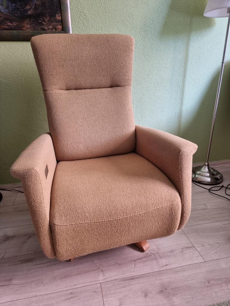 Okergeel staopstoel, Huis en Inrichting, Fauteuils, Ophalen, Stof