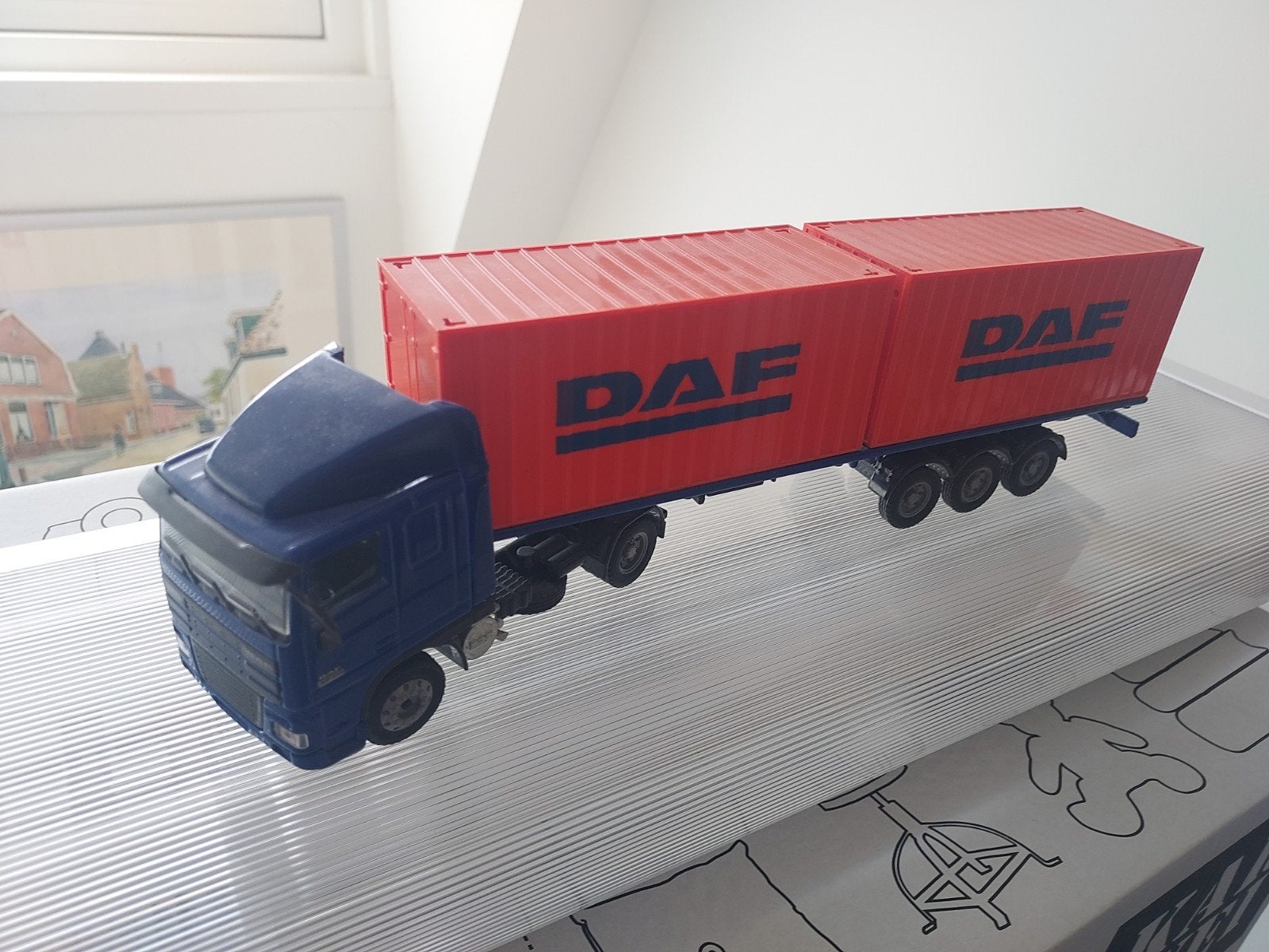 DAF vrachtwagen model met containers, Ophalen of Verzenden, Gebruikt