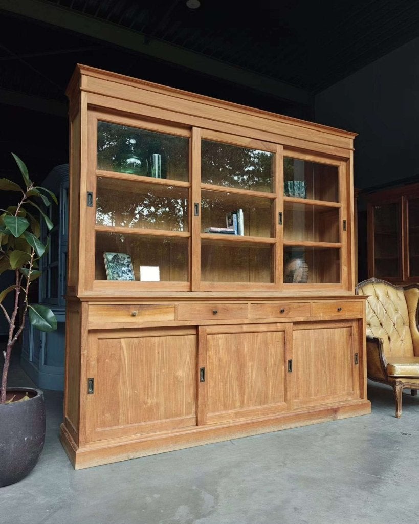 Prachtige servieskast | Buffetkast teakhout #0308, Huis en Inrichting, Kasten | Buffetkasten, Gebruikt, Met deur(en), -, 200 cm of meer