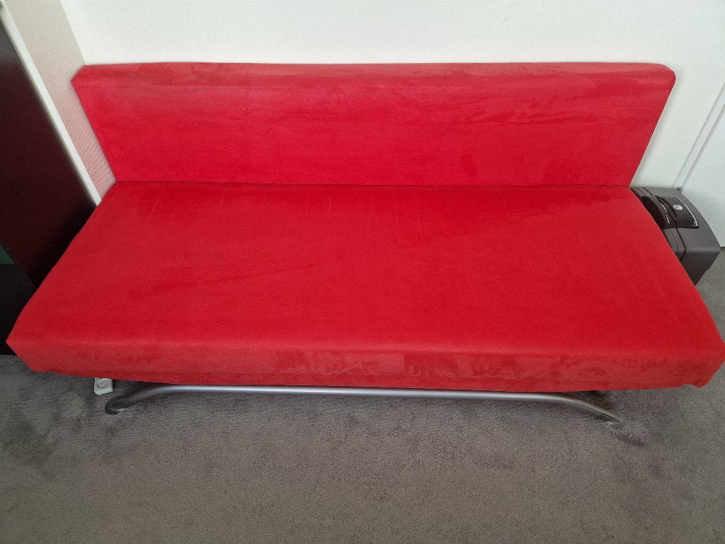 Aparte bedbank in bijzondere kleur, Ophalen, Gebruikt, Tweepersoons, Roze