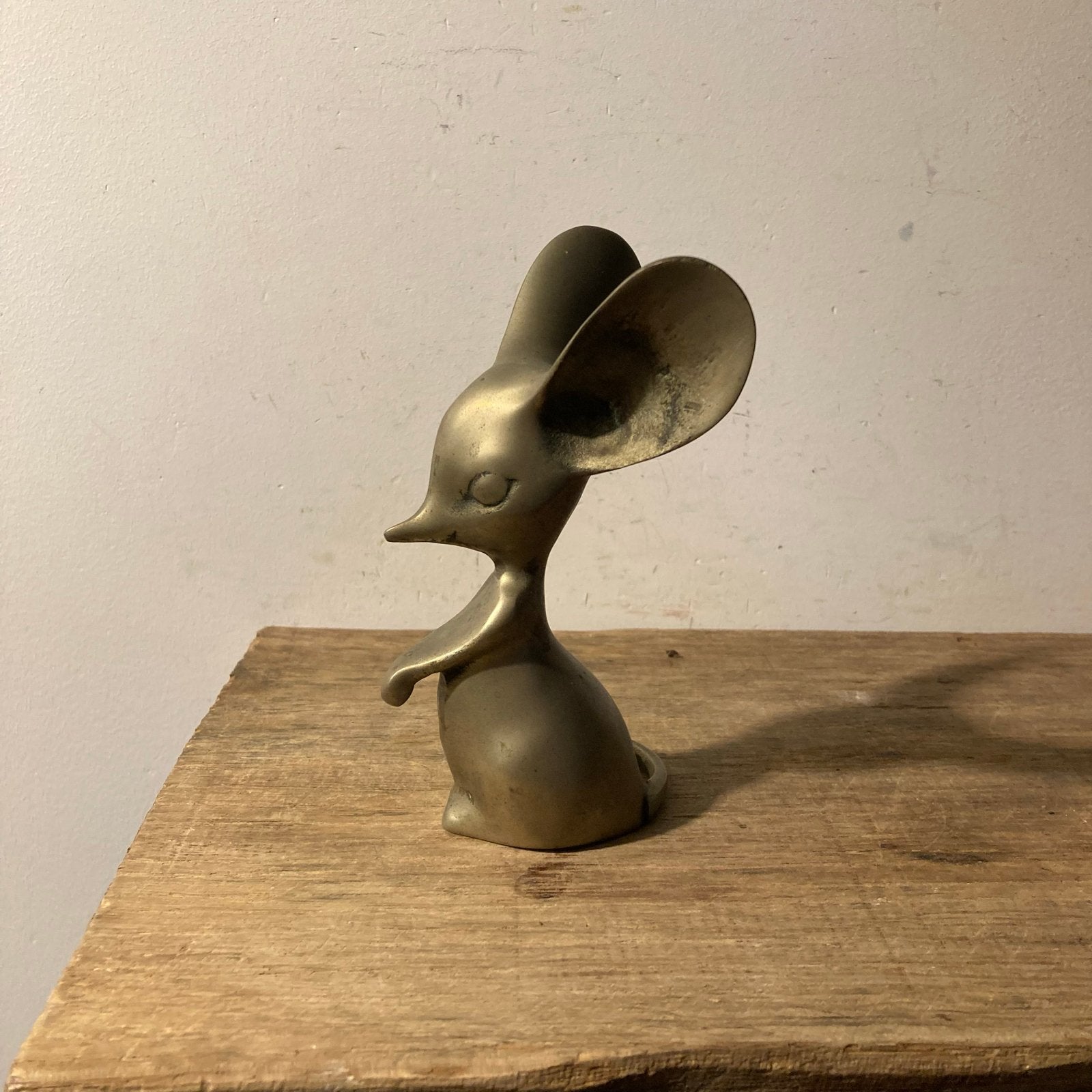 Vintage messing muis - 13 cm hoog, Antiek en Kunst, Ophalen of Verzenden