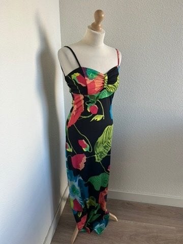 King Louie maat M maxi zomer bloemen jurk 1598, Maat 38/40 (M), Zwart, Ophalen of Verzenden, Zo goed als nieuw