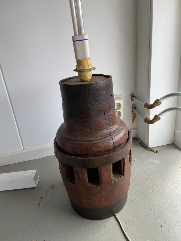 Lampenvoet Karrewiel (1), Ophalen, Gebruikt, Hout, Minder dan 100 cm