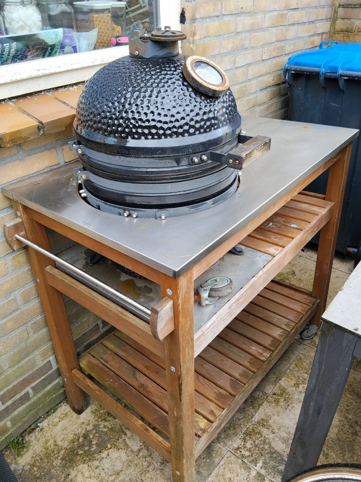 Patton Kamado BBQ met 3 sterren - Gebruikt, wiel los, Ophalen, Gebruikt, Patton