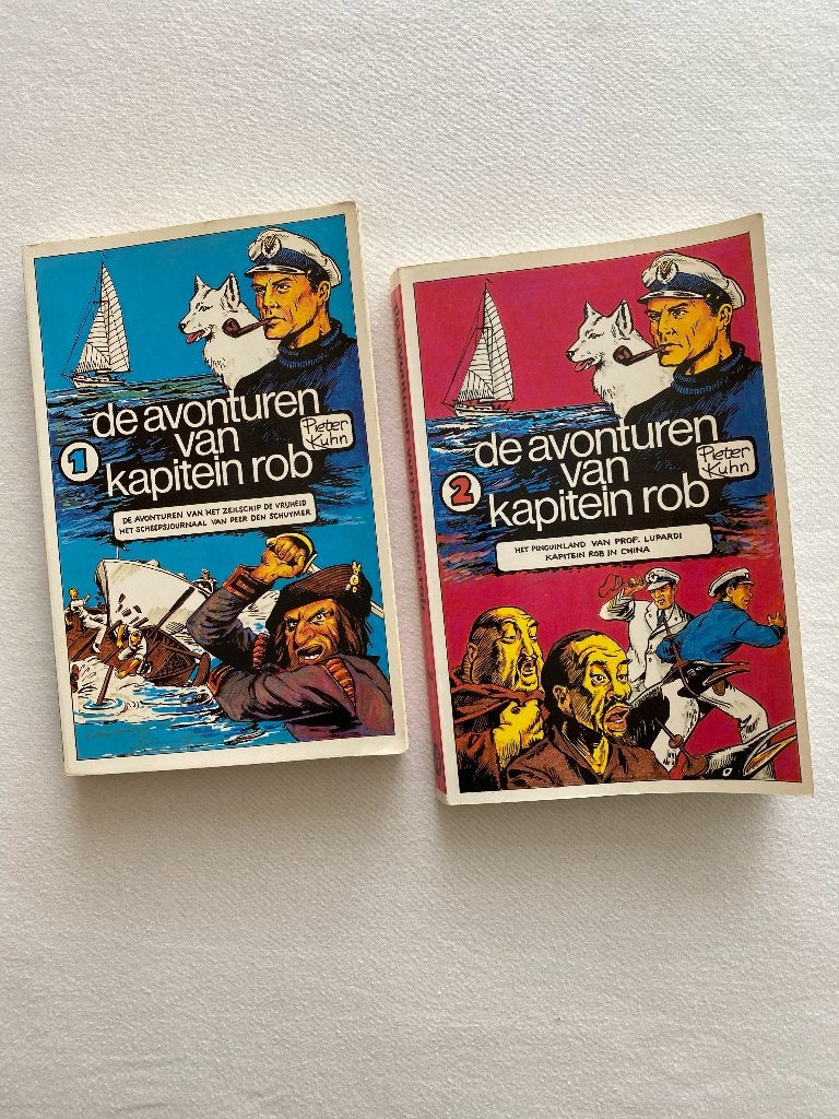 Kapitein Rob Paperback stripboeken deel 1 en deel 2., Gelezen, Ophalen of Verzenden, Meerdere stripboeken, Pieter Kuhn