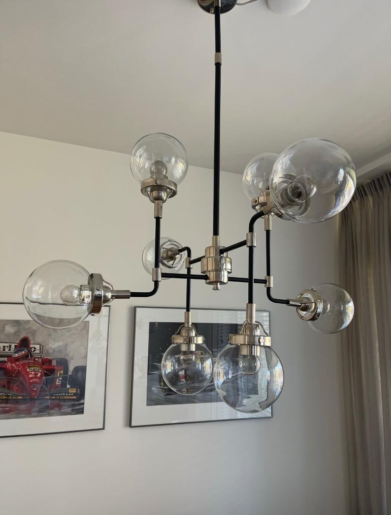 Hanglamp Riverdale Sacha Zwart 150 cm, Ophalen, Zo goed als nieuw, Metaal, 50 tot 75 cm