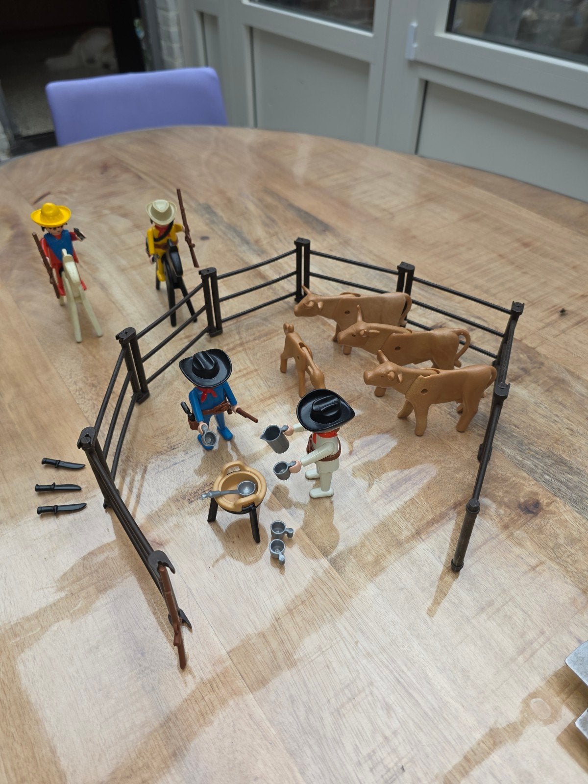 Playmobil Western Set met Cowboys, Paarden en Vee, Complete set, Zo goed als nieuw, Figuren, Historisch