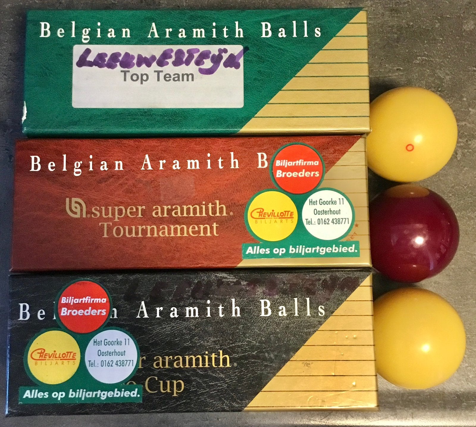 ARAMITH BILJARTBALLEN - PRO-CUP, TOURNEMENT EN TRADITIONAL, Sport en Fitness, Ophalen of Verzenden, Gebruikt, Keu of Ballen