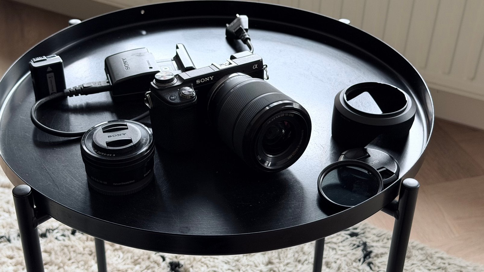 Sony NEX-6 systeemcamera + 2 Sony lenzen – complete set, Gebruikt, Bluetooth, Ophalen of Verzenden, Oplader