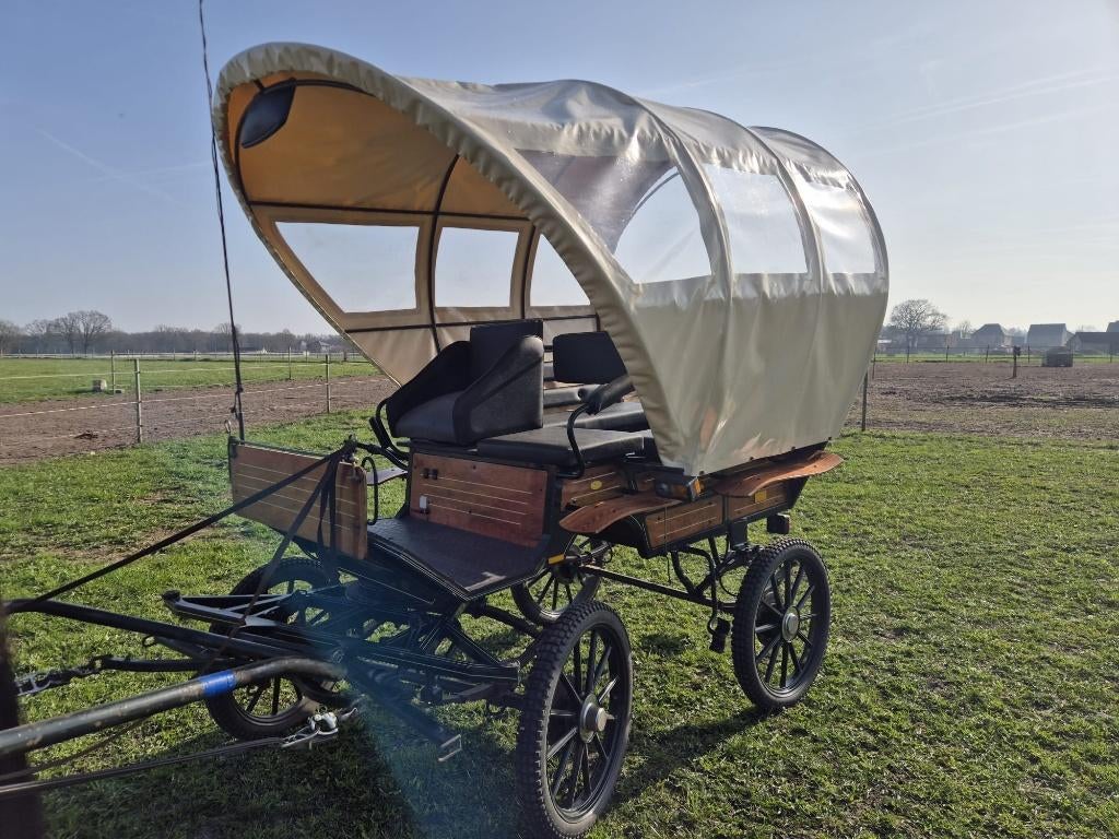 Auman Wagonette 148cm | Enkel & Dubbelspan | Nieuw Zeil/Rem, Dieren en Toebehoren, Rijtuigen en Koetsen, Zo goed als nieuw, Wagonette