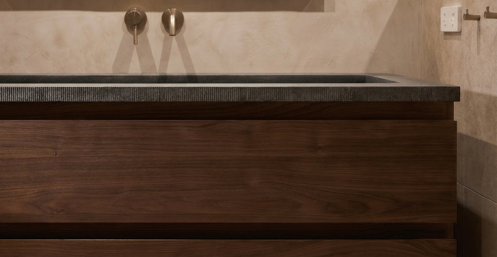 Actie-set badmeubelset 120 cm met écht hardstenen wastafel, Ophalen, 100 tot 150 cm, Nieuw, Minder dan 100 cm