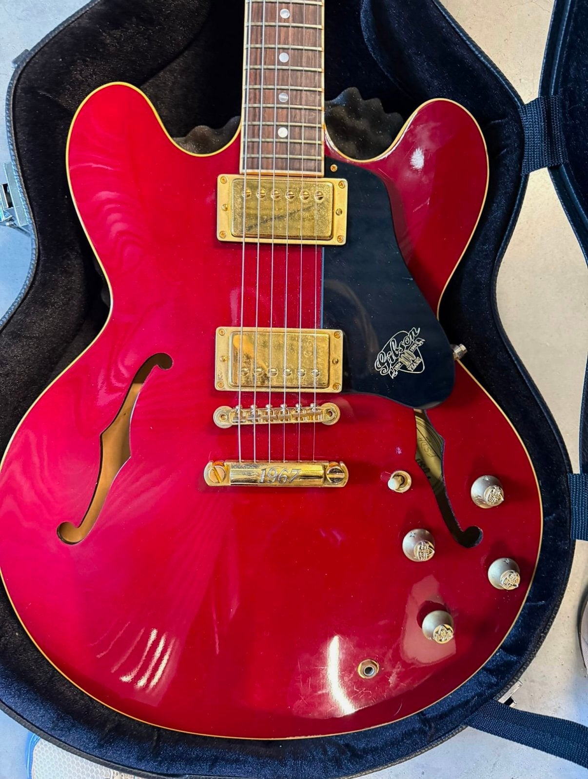 Gibson Es-335 anniversary diamond inlay 1994 - Cherry, Muziek en Instrumenten, Ophalen of Verzenden, Zo goed als nieuw