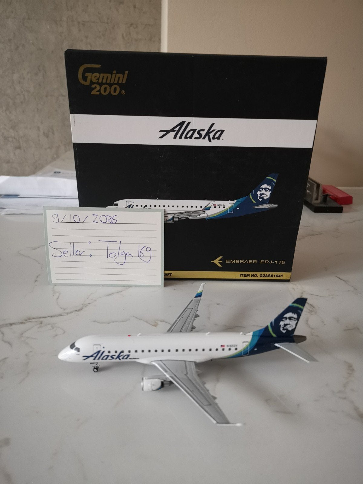 Alaska ERJ-175 Gemini Jets 1:200 G2ASA1041 reg. N186SY, Overige merken, 1:200 of kleiner, Nieuw, Ophalen of Verzenden