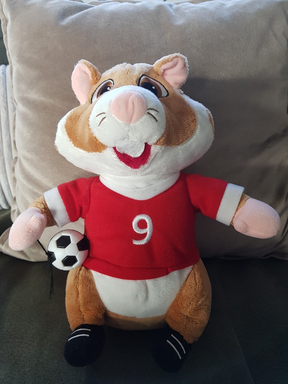 Knuffel hamster - voetballer, Hamster, Nieuw, Ophalen of Verzenden, Middelgroot (20 tot 80 cm)