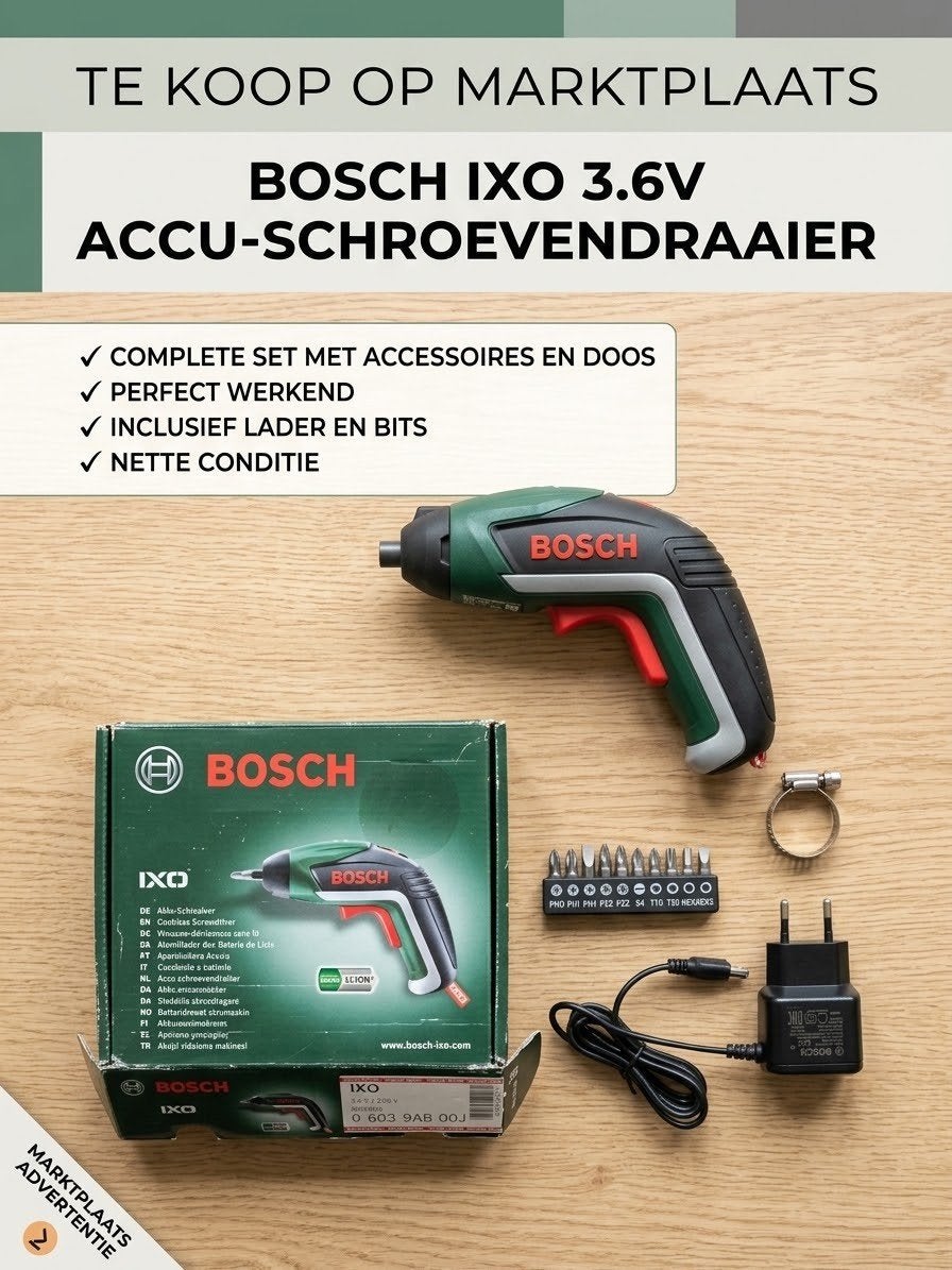 Bosch IXO 3.6V Accu-schroevendraaier met accessoires, Ophalen of Verzenden, Nieuw, Minder dan 400 watt, Boor- en Schroefmachine