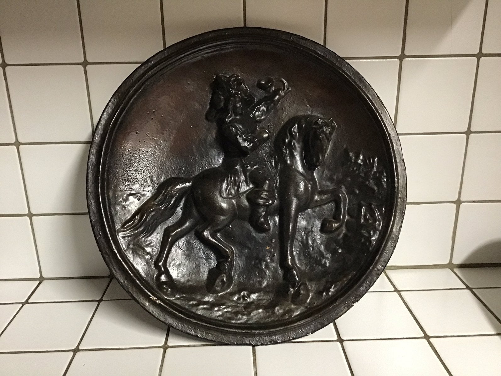 Prachtige wanddecoratie ridder te paard schaal, Antiek en Kunst, Ophalen of Verzenden