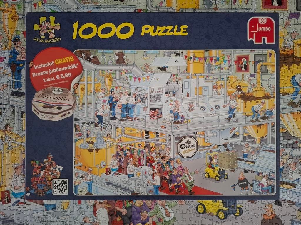 Van Haasteren puzzel,  chocoladefabriek 1000 stukjes, Ophalen of Verzenden, 500 t/m 1500 stukjes, Zo goed als nieuw