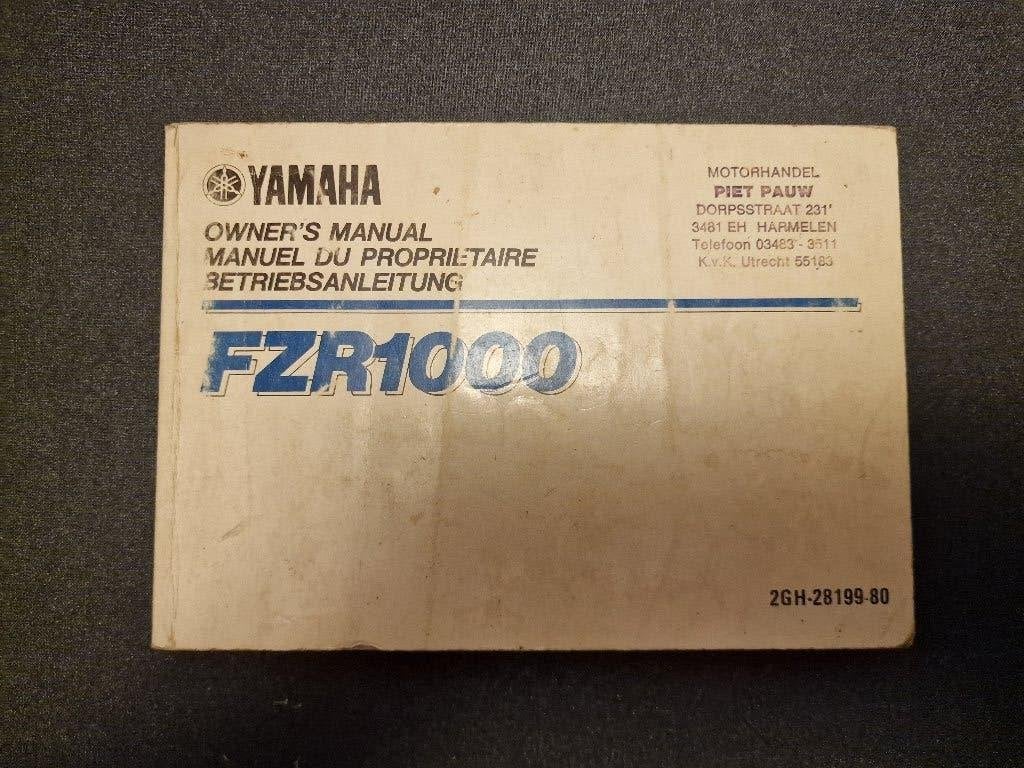 Yamaha FZR1000 Handleiding / Manual, Ophalen, Yamaha