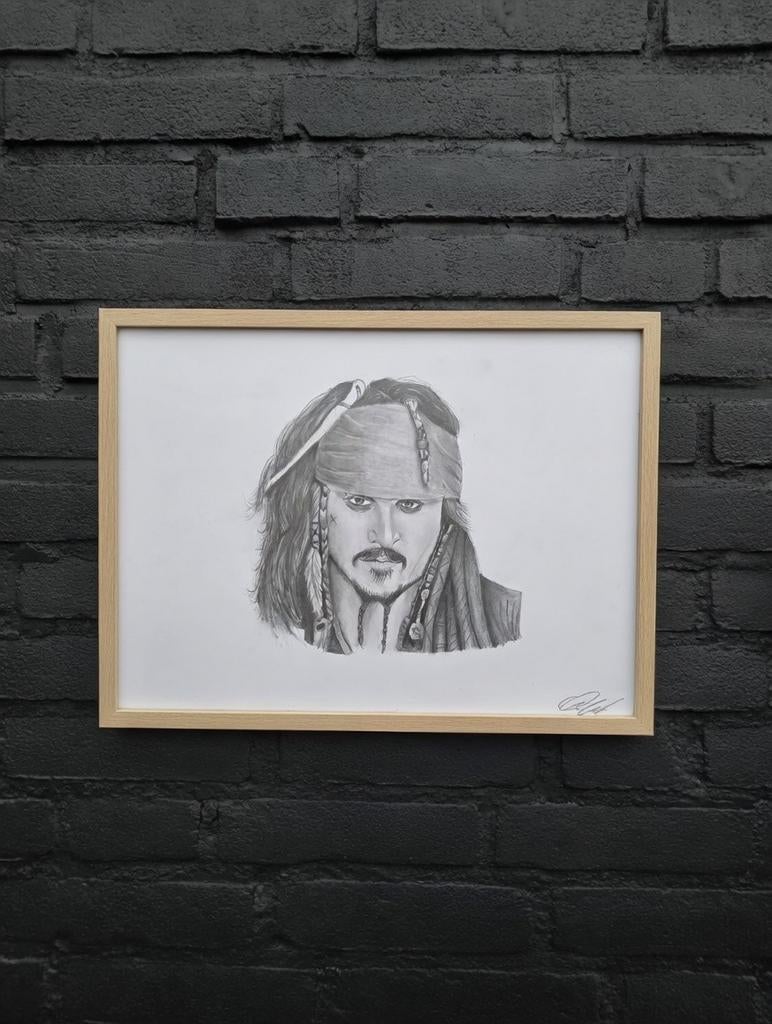 Originele potlood tekening Jack Sparrow, Ophalen of Verzenden