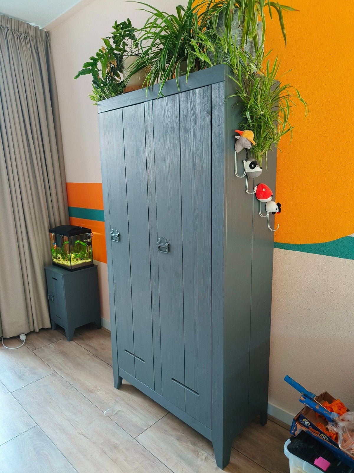 Houten kast/locker Stijn - Grijs, Ophalen, Gebruikt, Modern, Scandinavisch