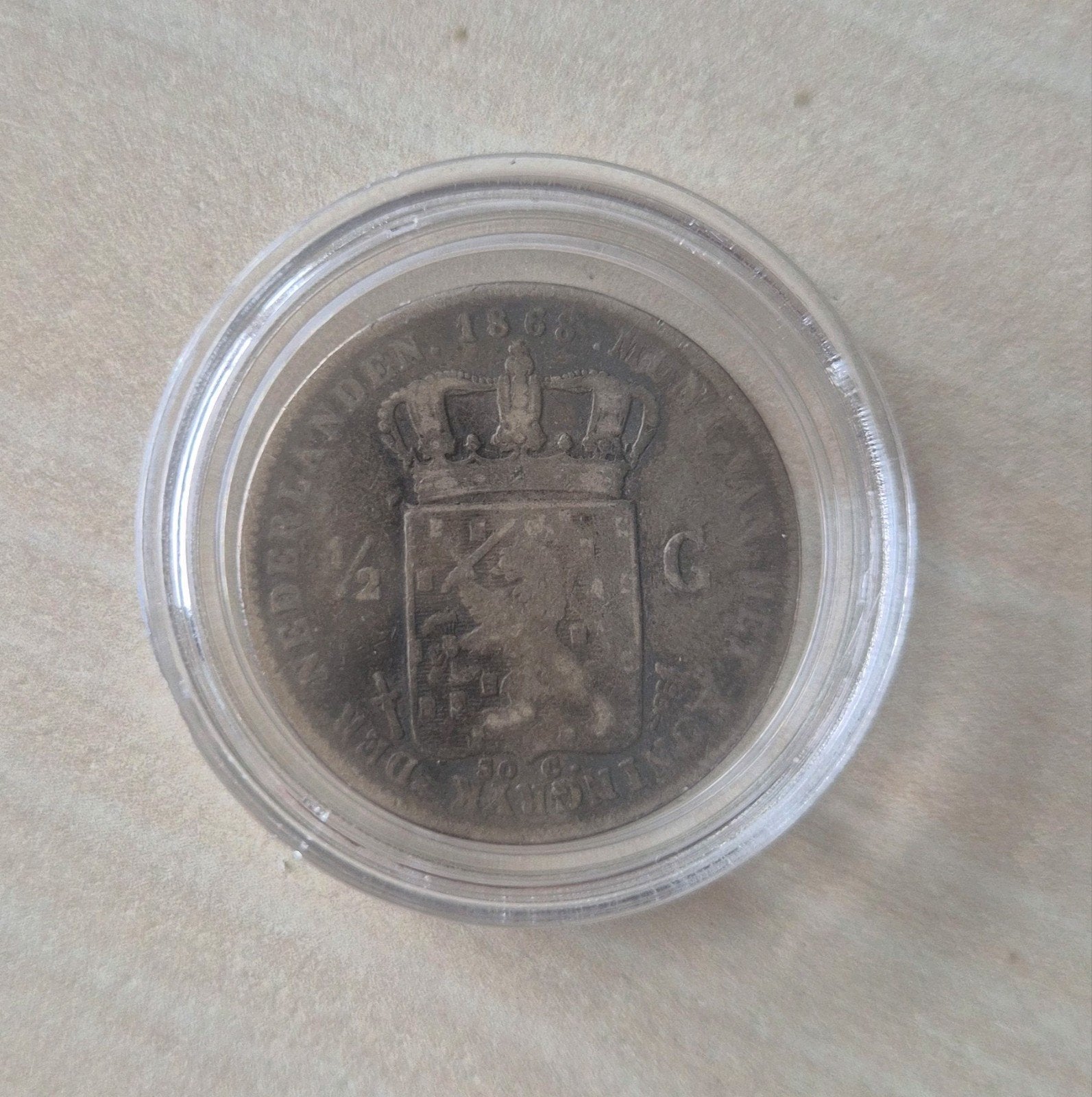 Zilveren ½ Gulden Koning Willem III 1868, ½ gulden, Koning Willem III, Zilver, Ophalen of Verzenden