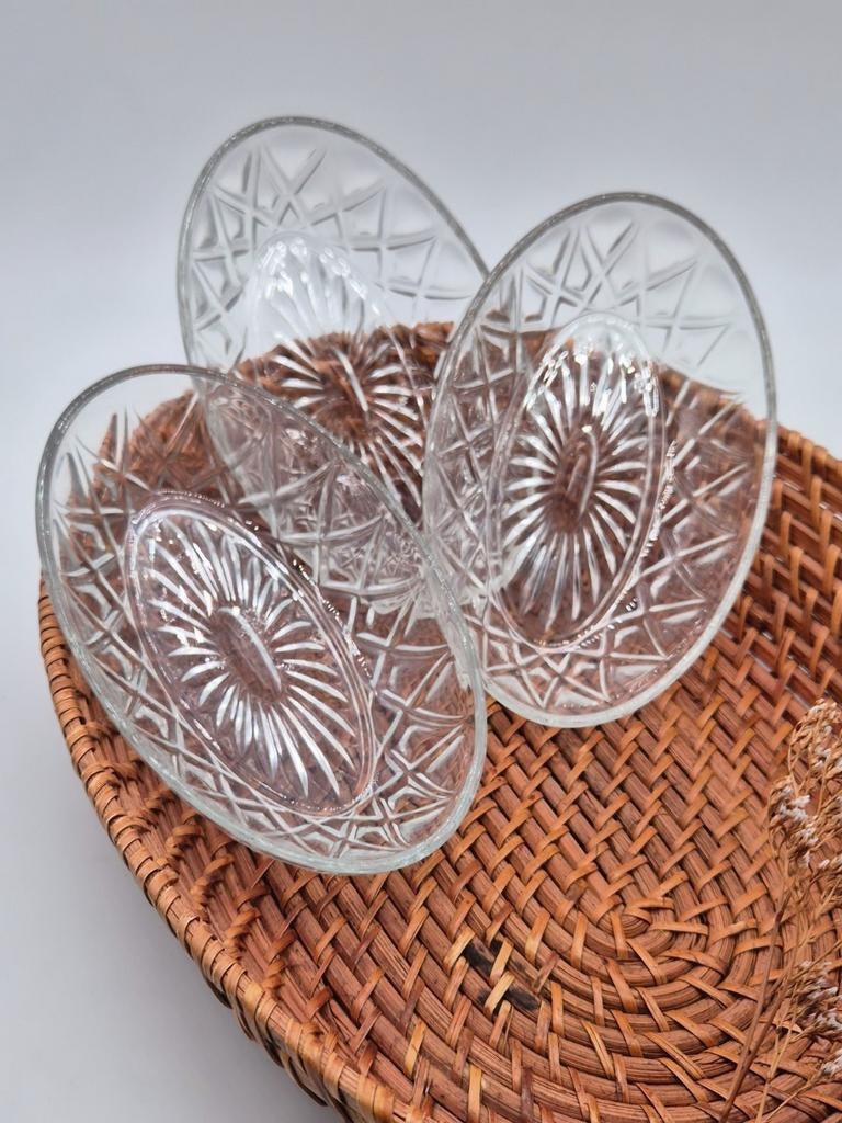 Set van vintage glazen schaaltjes, Ophalen of Verzenden