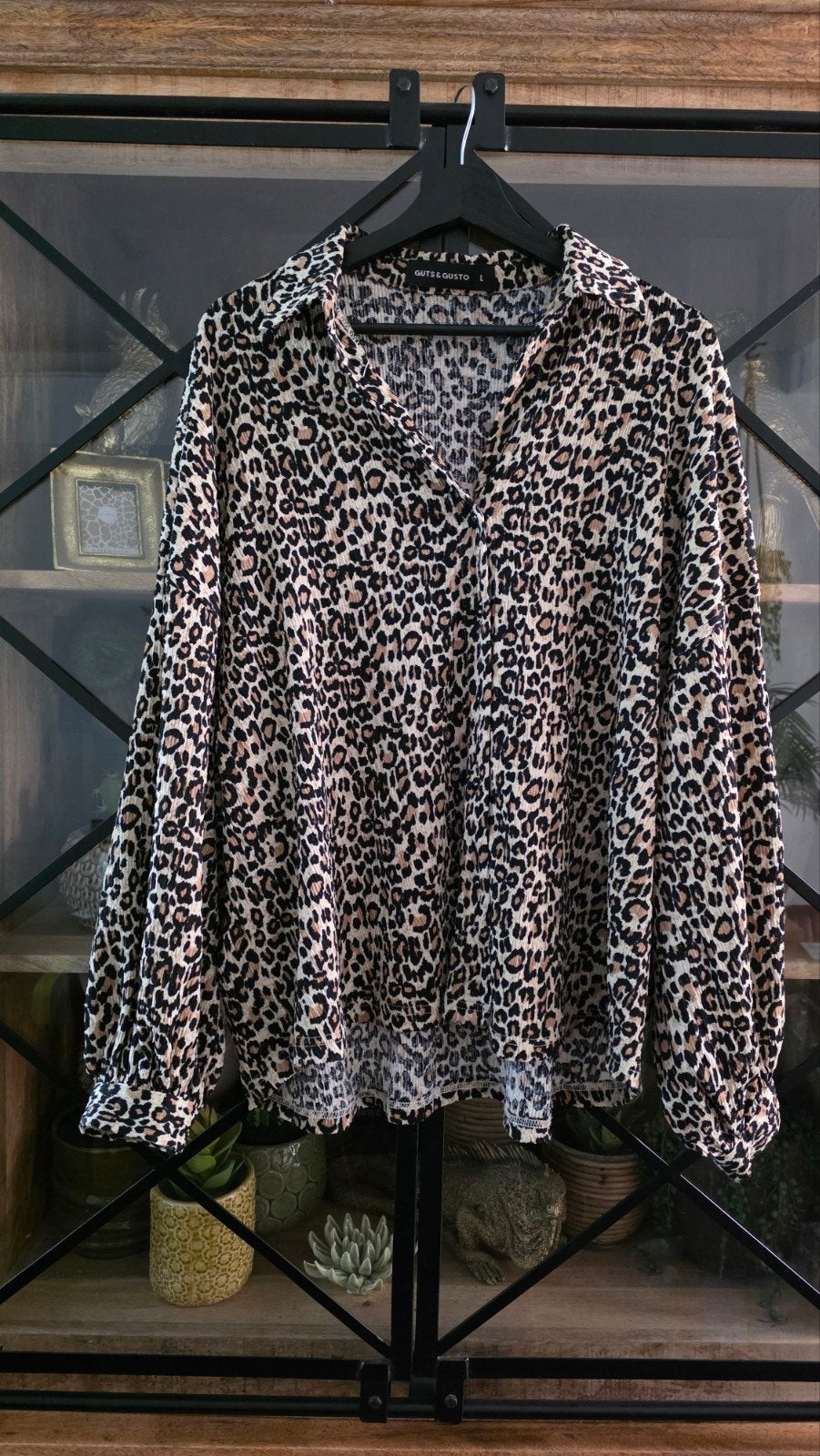 Guts & Gusto Blouse met Luipaardprint - Maat L, Kleding | Dames, Guts & Gusto, Meerkleurig, Maat 42/44 (L), Ophalen of Verzenden