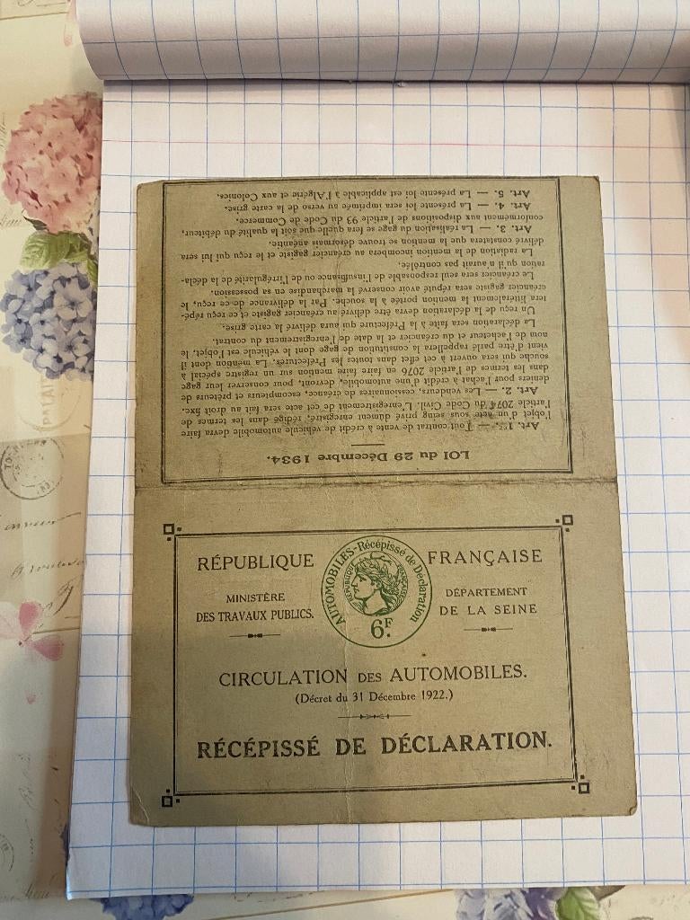 Carte grissen van vooroorlogse citroen b12 oldtimer, Ophalen of Verzenden