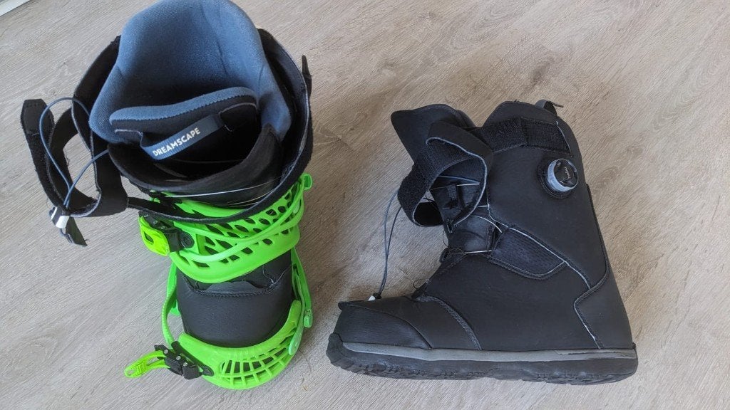 Set snowboardschoenen Dreamscape boa (maat 45) met bindingen, Ophalen of Verzenden, Gebruikt, Schoenen