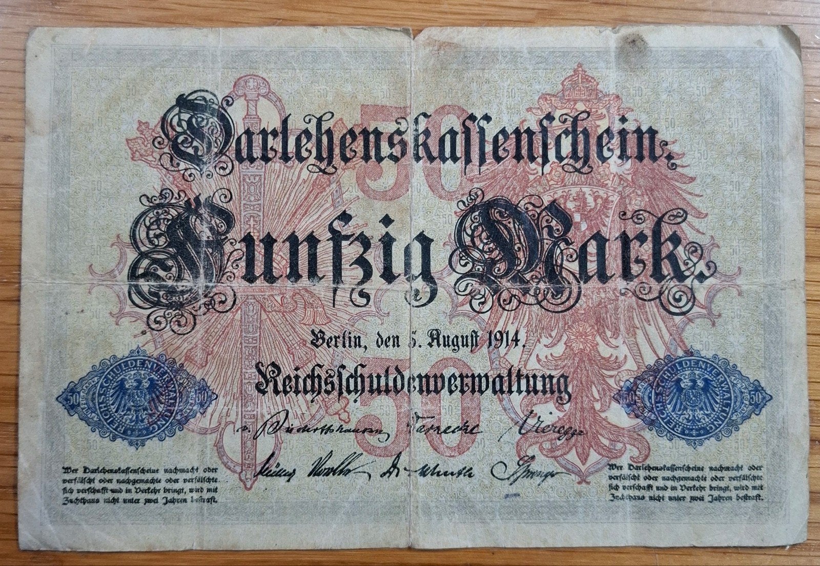 104# Duitsland 50 Mark 1914 P49, Postzegels en Munten, Bankbiljetten | Europa | Niet-Eurobiljetten, Ophalen of Verzenden, Duitsland