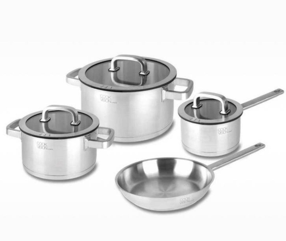 Amcook 7 delig Senna S7 nieuw, Ophalen of Verzenden, Nieuw, Rvs, Pannenset