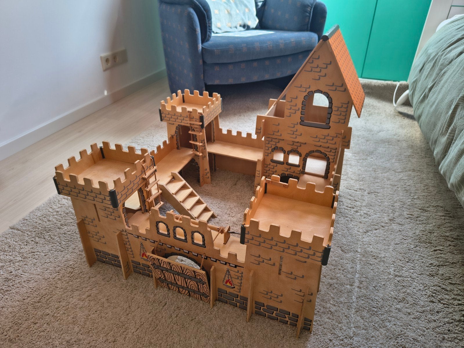 Houten kasteel modulair, Kinderen en Baby's, Ophalen, Zo goed als nieuw, Overige typen