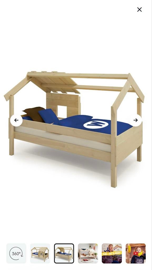 Wickey Crazy Sunrise Kinderbed - Avontuurlijk Huisbed, Ophalen, 85 tot 100 cm, Gebruikt, Lattenbodem