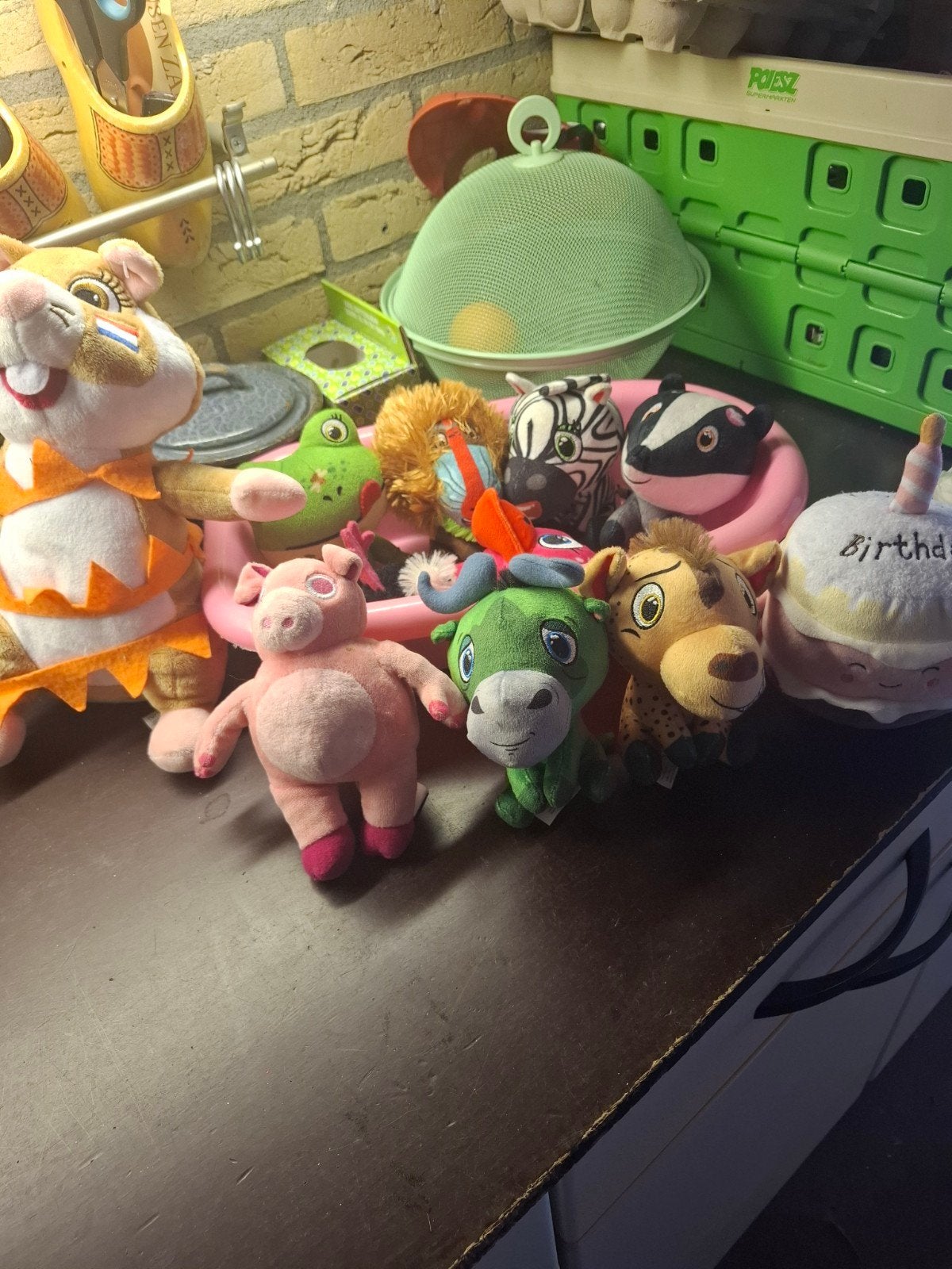 Diverse Lidl knuffels: van taartje tot safari dieren, Gebruikt, Overige merken, Overige karakters, Hamster
