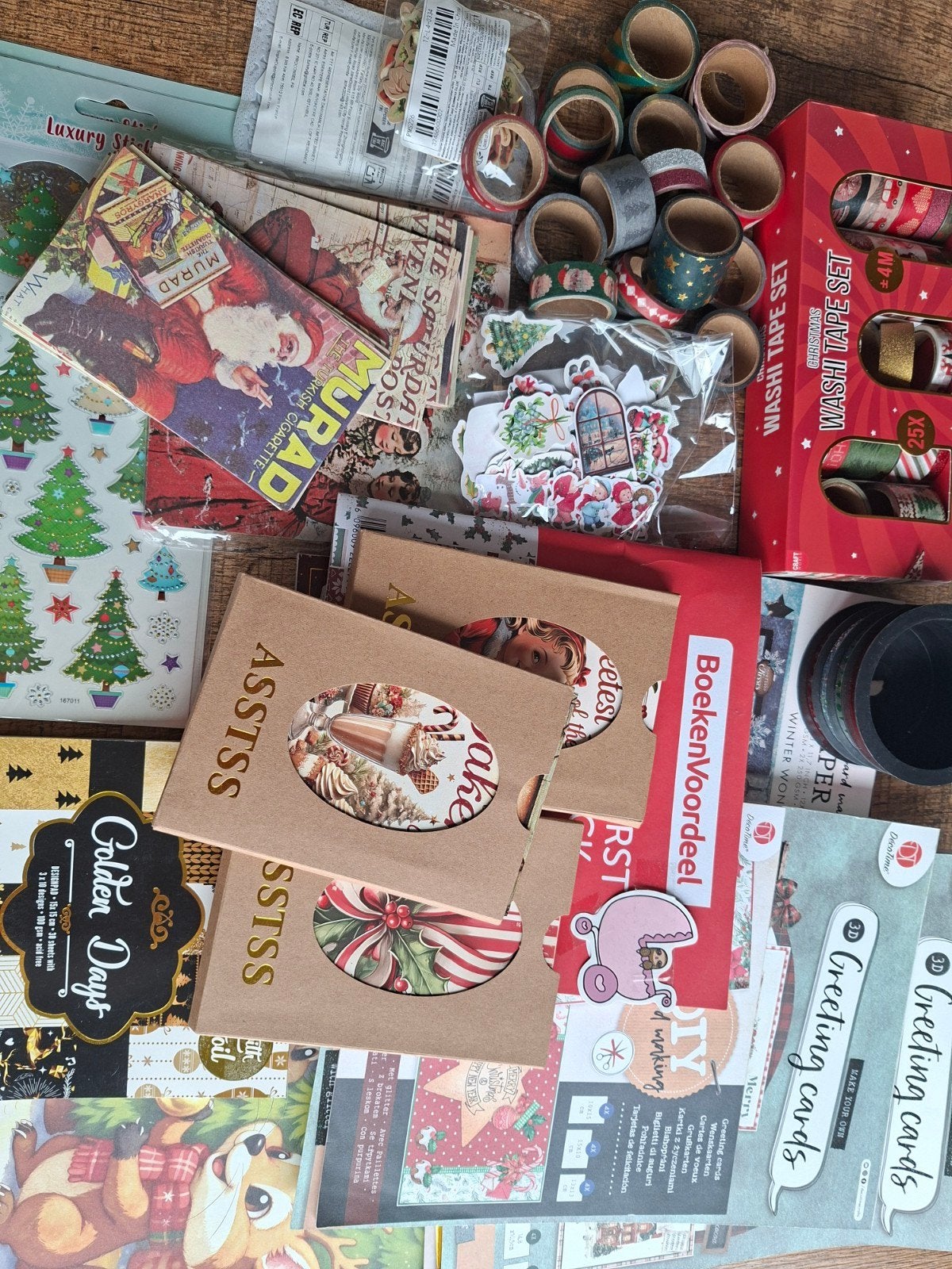 Grote Kerst Knutselset: Washi Tape, Stickers & Kaarten, Hobby en Vrije tijd, Gebruikt, Meerkleurig, Ophalen of Verzenden, Papier of Karton