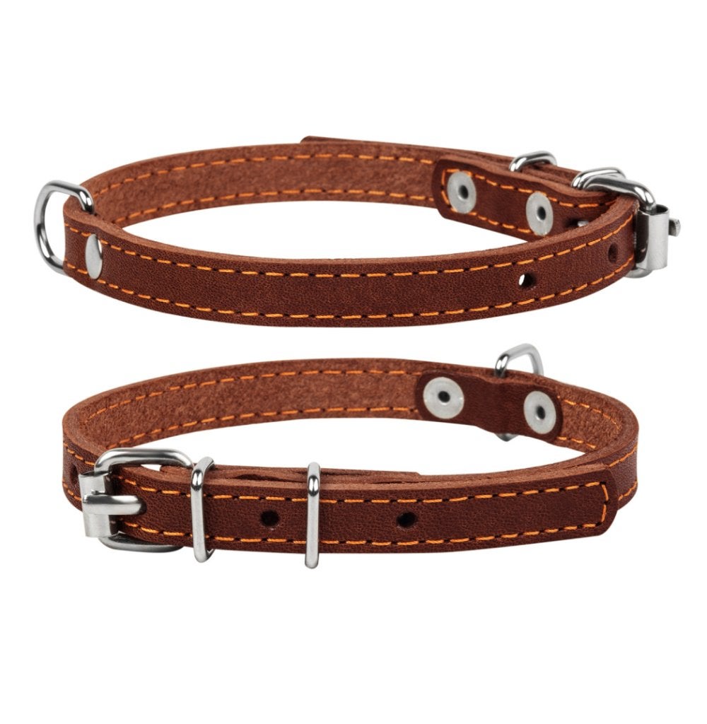WAUDOG CoLLar Halsband Leder S Nekom 32-40 cm Bruin KOOPJE!, Ophalen of Verzenden, Handgemaakt, Nieuw