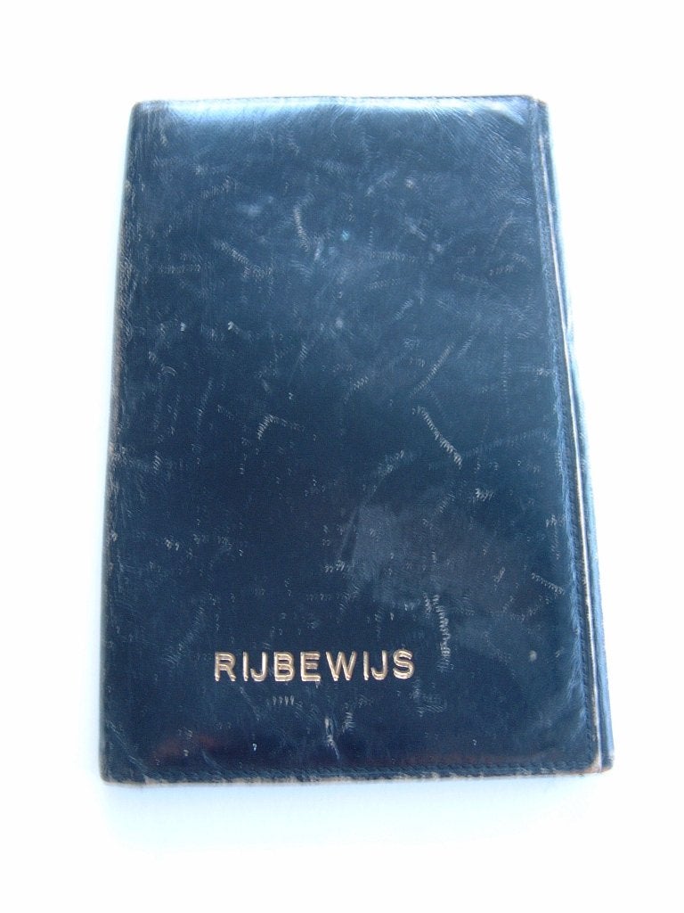 Leren leer rijbewijs etui mapje jaren 1950-1960, Ophalen of Verzenden, Gebruikt