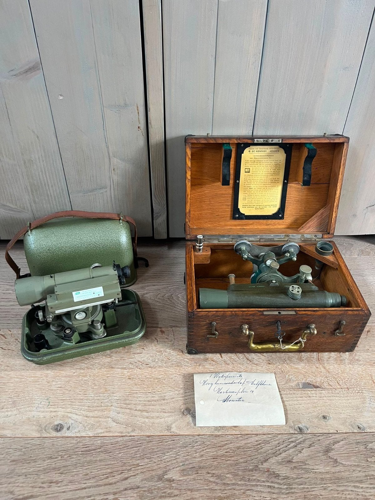 Wild Heerbrugg NK2 + antieke G. de Koning waterpasinstrument, Ophalen of Verzenden