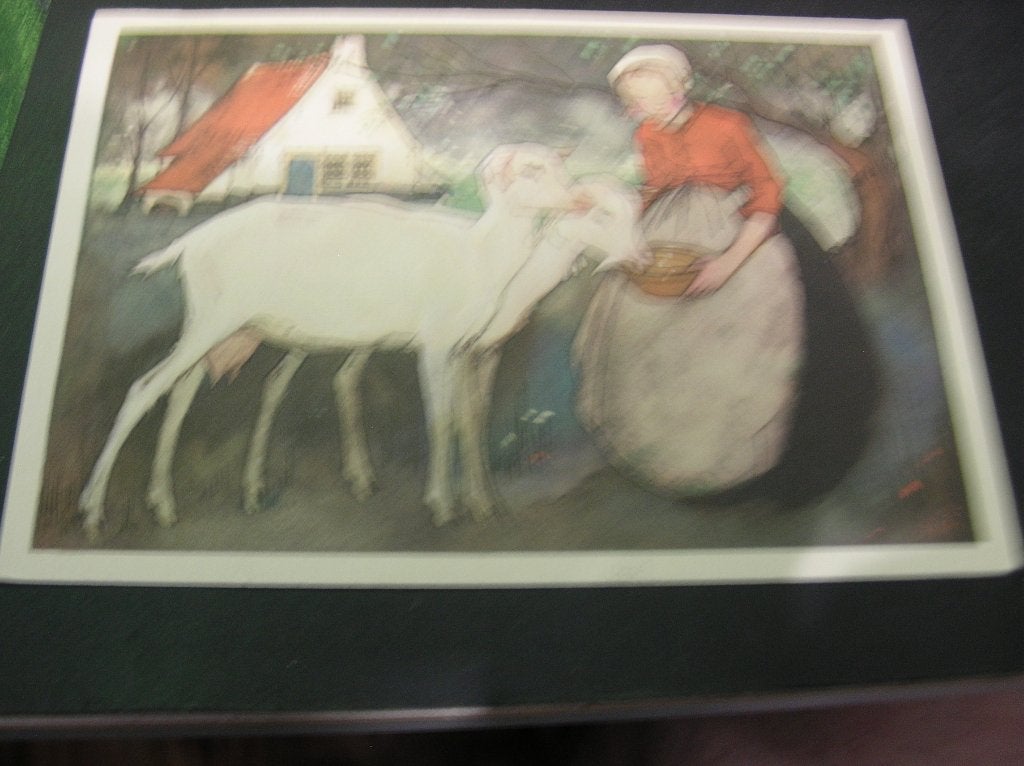 Voor het Kind ansichtkaart 1937 Geitjes voeren, Verzamelen, Ansichtkaarten | Themakaarten, Verzenden, 1920 tot 1940, Gelopen, Kinderen