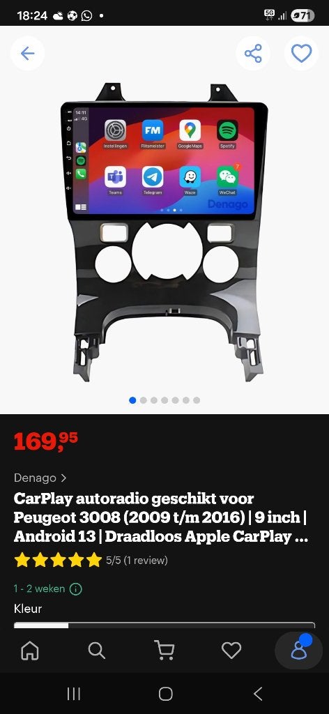 Autoradio carplay peugot 3008, Ophalen of Verzenden, Nieuw, Peugeot