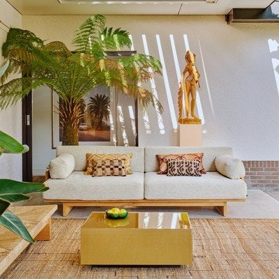 HKliving Tuinbank Teak Natural normaal 3295,-, Tuin en Terras, Tuinbanken, Ophalen of Verzenden, Zo goed als nieuw, Teakhout