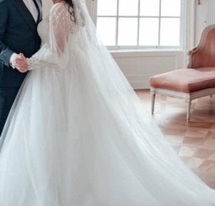 Prachtige bruidsjurk maat 44, Kleding | Dames, Trouwkleding en Trouwaccessoires, Zo goed als nieuw, Trouwjurk, Wit, Ophalen