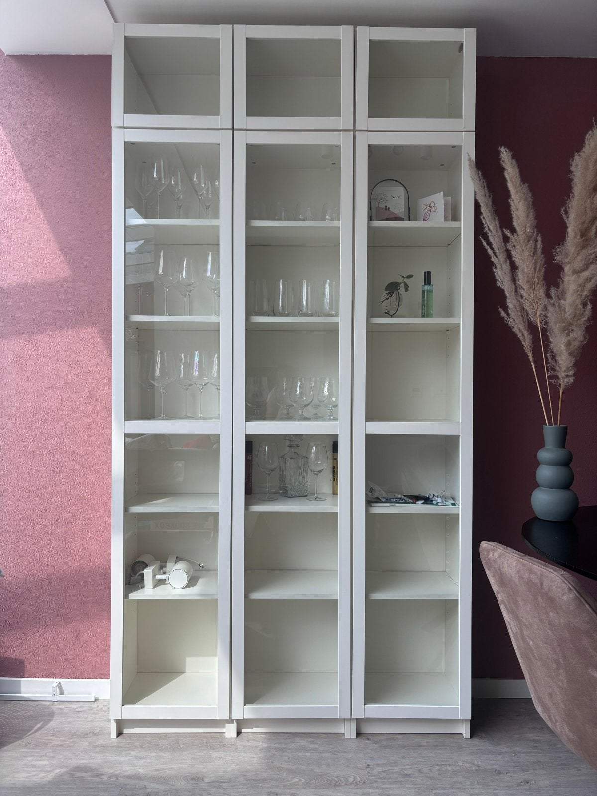 IKEA Billy/Oxberg kasten - wit, Ophalen, Gebruikt, 100 tot 150 cm, 200 cm of meer