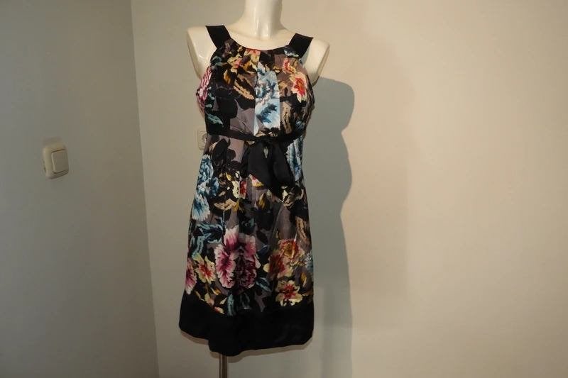 Ted Baker jurk satijn achtige stof kleurrijke print mt 2/M