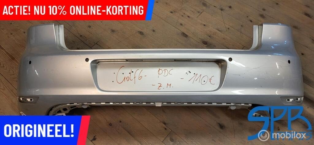 VW GOLF 6 VI LR7L ACHTERBUMPER 4x PDC 5K6807421 BUMPER KRAS, Gebruikt, Volkswagen, Ophalen of Verzenden, Volkswagen