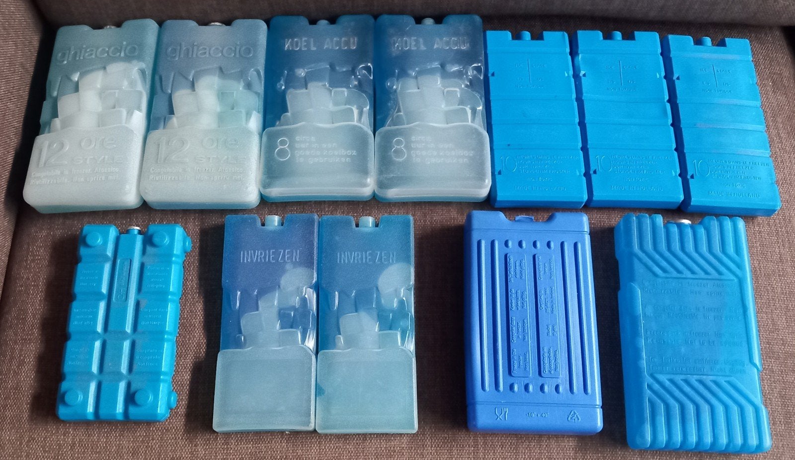 14 stuks / diverse koel-elementen en koel-accu's, Ophalen of Verzenden, Gebruikt, Koel-accessoire, Koelelement