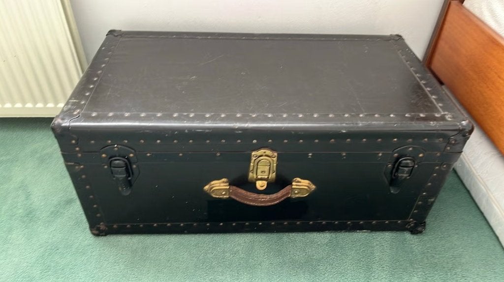 Oude hutkoffer te koop van zeereis bij de Rotterdamse Lloyd, Antiek en Kunst, Ophalen